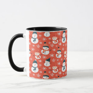 Mug Joli Snowman Snowflake Motif sans couture Noël