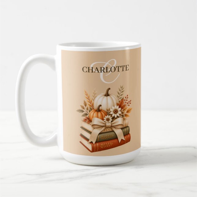 Mug Joli souvenir floral d'automne livresque (Gauche)
