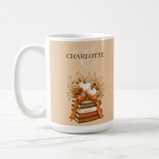 Mug Joli souvenir floral d'automne livresque (Gauche)