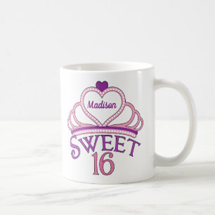 Mug Joli Sweet sixteen Anniversaire Fille Rose 16 Mono
