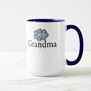 Mug Joli T-shirt Fleur Bleue Grand-mère