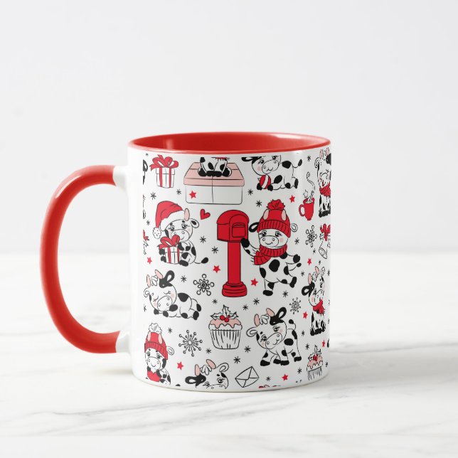 Mug Joli taureau de vache de Noël (Gauche)