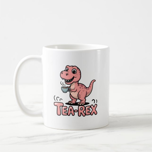 Mug Joli Tea-Rex Rose Dinosaure – Ça arrive de boire ! (Gauche)