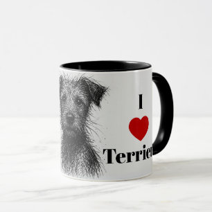 Mug Joli Terrier Croquis. I Love Terriers Personnalise