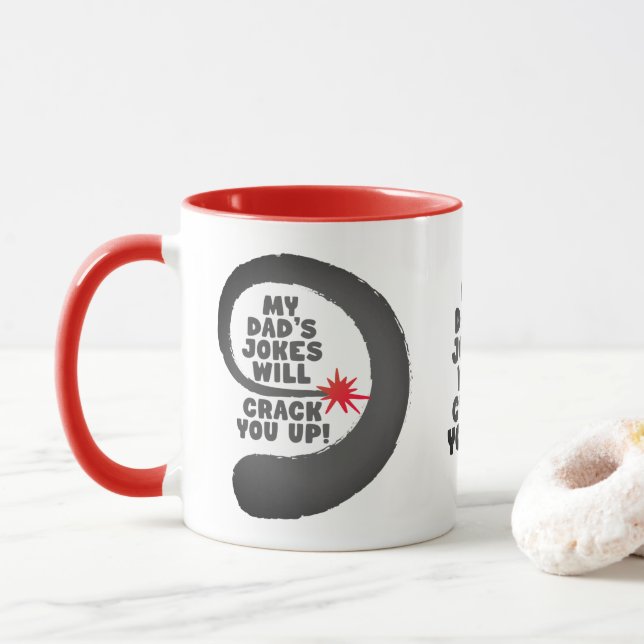Mug Joli texte de design Les blagues de mon père vont  (Avec donut)
