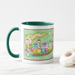 Mug Joli train chenille de Noël avec des cadeaux
