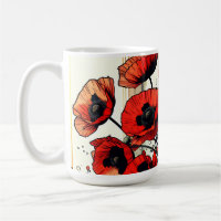Joli Vase de Red Poppies