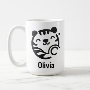 Mug Joli visage de chaton minimaliste rond