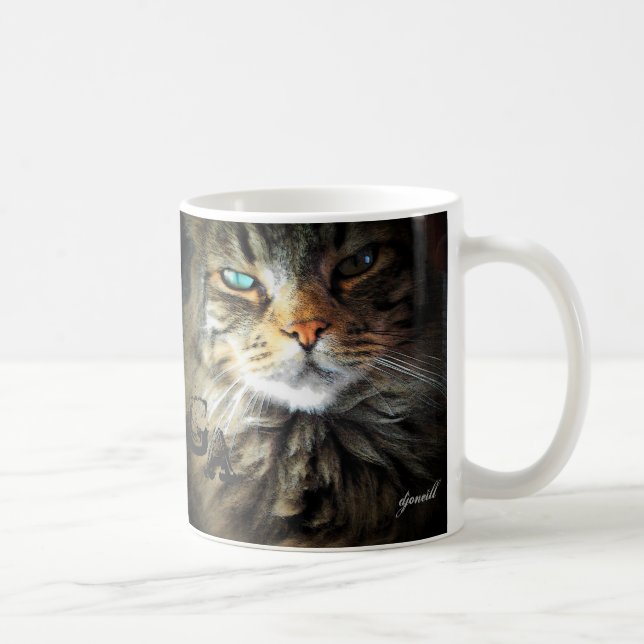 Mug Joli visage de ragondin du Maine d'ange grincheux (Droite)