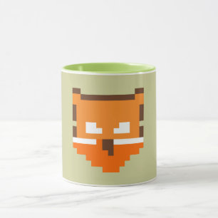 Mug Joli visage de renard pixélisé