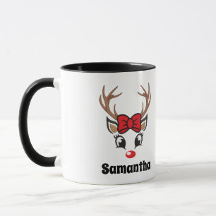 Mug Joli visage de rennes de Noël