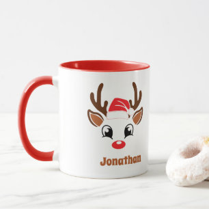 Mug Joli visage de rennes de Noël