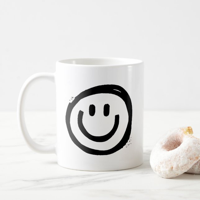Mug Joli visage de sourire noir (Avec donut)