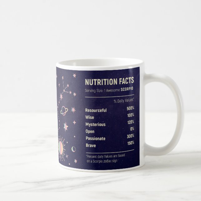 Mug Joli Zodiac Scorpio Éléments nutritifs Envelopper (Droite)