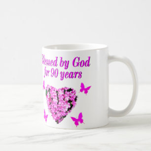 MUG JOLIE 90E ANNIVERSAIRE FLORAL