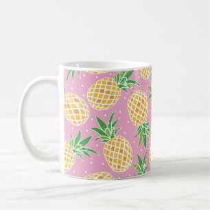Mug Jolie ananas sur grunge rose pois backgro