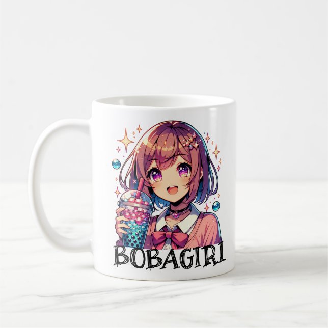 Mug Jolie Anime Girl tenant Bubble Tea (Gauche)