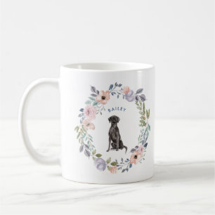 Mug Jolie aquarelle florale   Black Lab Dog