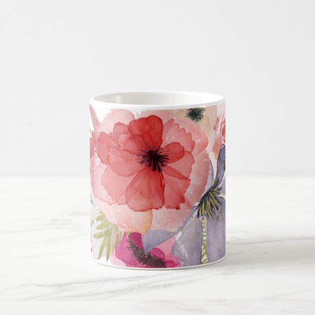 Mug Jolie aquarelle Florals Carte de jour des mères (Centre)