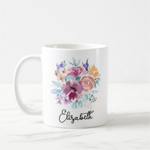 Mug Jolie aquarelle Ressort Floral Posy Personnalisé