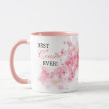 Jolie aquarelle rose florale Meilleur Cousin Jamai