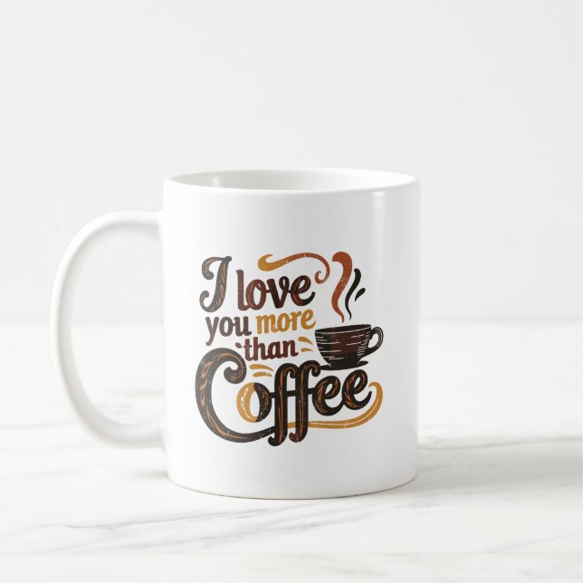 Mug Jolie art de mots d'amour de café  (Gauche)