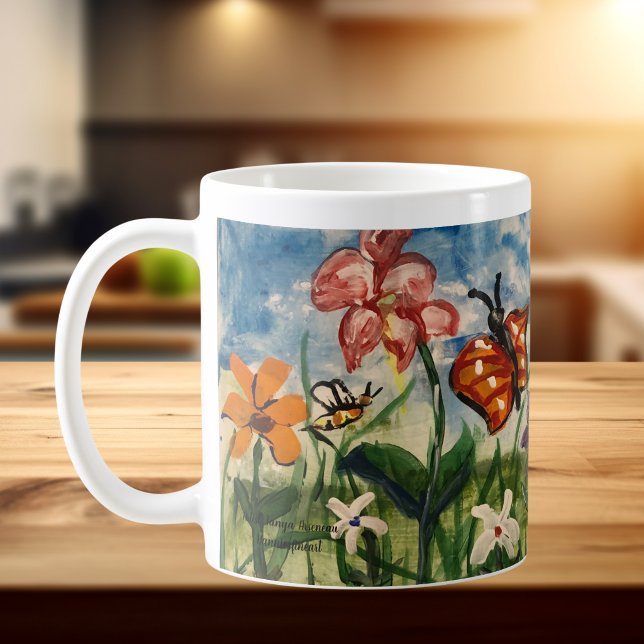 Mug Jolie art d'enfants (Fun children's art mug for cottage or everyday use)