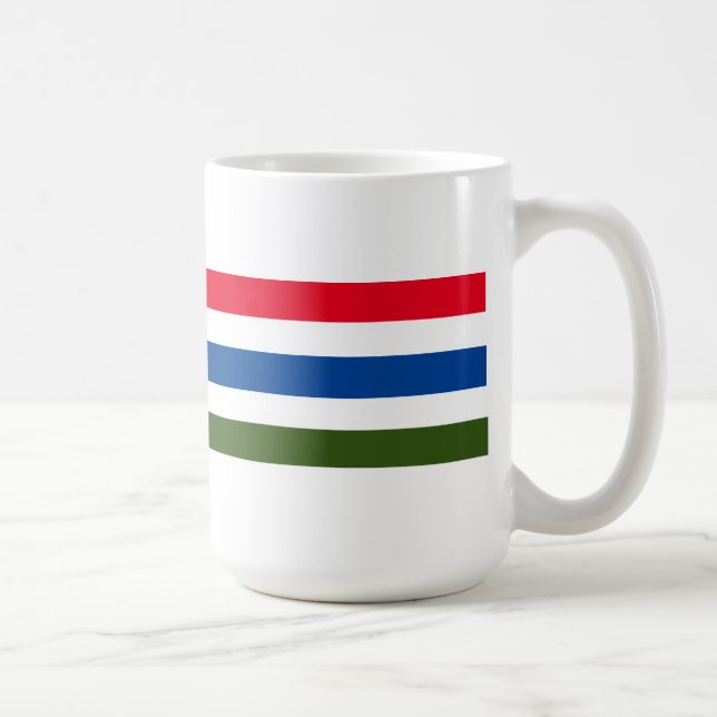 Mug Jolie bande rouge bleu vert sur Arrière - plan bla (Droite)