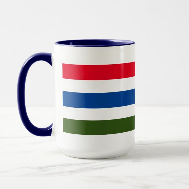 Mug Jolie bande rouge bleu vert sur Arrière - plan bla (Gauche)