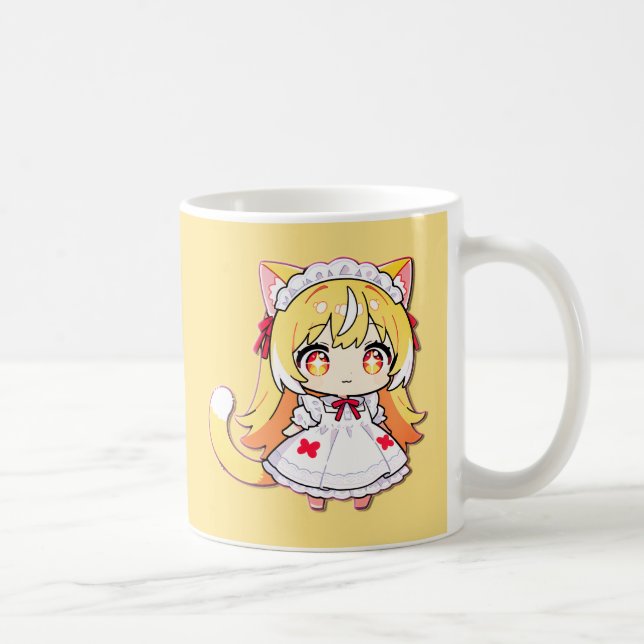 Mug Jolie Blonde Chibi Neko - Robe Midi (Droite)