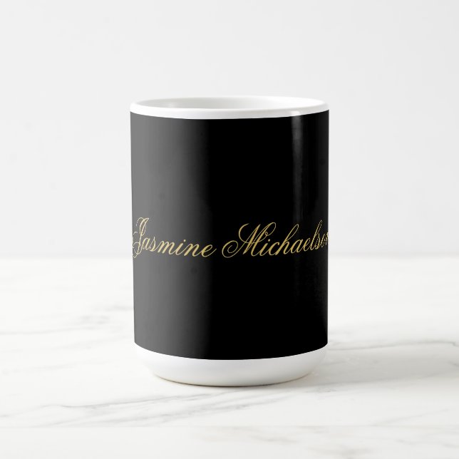 Mug Jolie calligraphie chic nom noir et or (Centre)