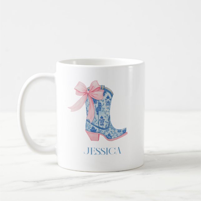 Mug Jolie Chinoiserie Rose & Bleu Bow fille (Gauche)