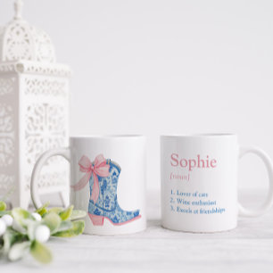 Mug Jolie Chinoiserie Rose & Bleu Western Boot Friend