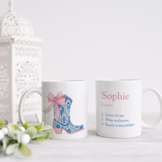 Mug Jolie Chinoiserie Rose & Bleu Western Boot Friend