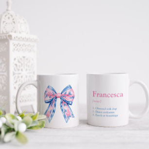 Mug Jolie Chinoiserie rose et bleu Bow Friend