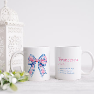 Mug Jolie Chinoiserie rose et bleu Bow Friend