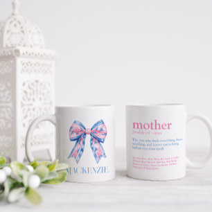 Mug Jolie Chinoiserie rose et bleu Bow Mother