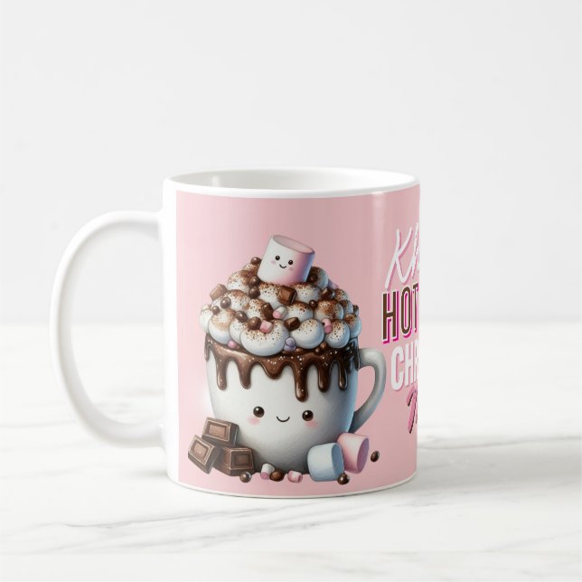 Mug Jolie Chocolat Chaud Rose Noël (Gauche)