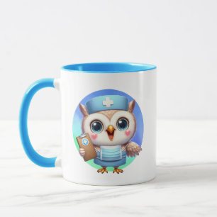 Mug Jolie chouette infirmière ajouter du monogramme