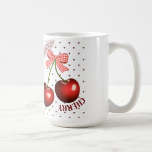 Mug Jolie Coquette Cerise avec T-Shirt à Nœud Gingham