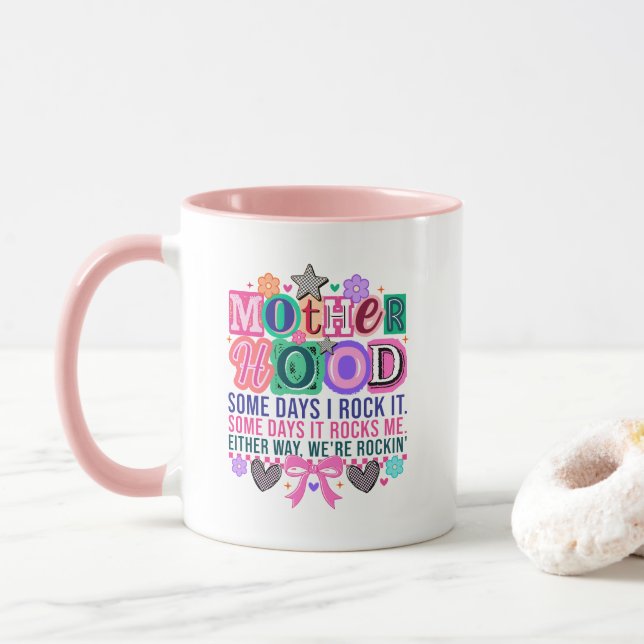 Mug Jolie création de mots sur la maternité rock  (Avec donut)