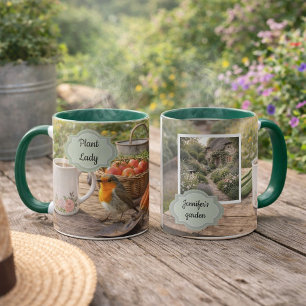 Mug Jolie dame aux plantes photo de jardinage personne