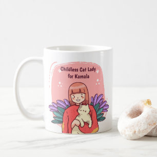 Mug Jolie dame de chat sans enfant pour Kamala
