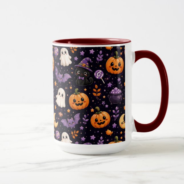Mug Jolie décoration d'Halloween avec citrouille, fant (Droite)