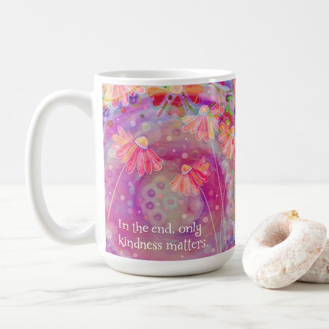 Mug Jolie douceur florale rose compte’Inspirivité (Avec donut)