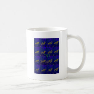 Mug Jolie élégante Zebra Graphisme sur la teinte Royal