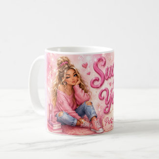 Mug Jolie en rose fille girly branchée qui craque pour