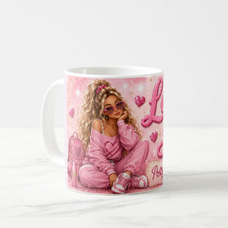 Mug Jolie en rose fille girly inspiration amour à toi