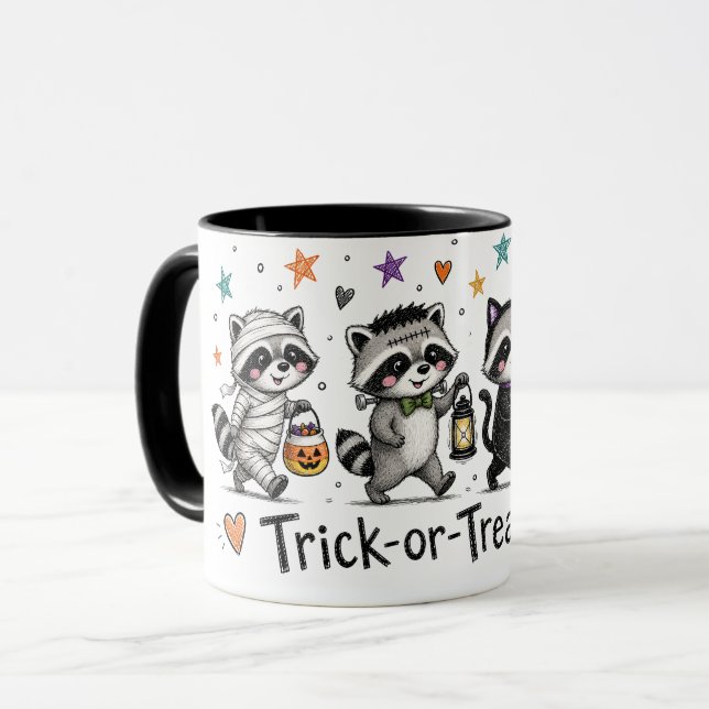 Mug Jolie Équipée de Raton-Laveur pour Halloween (Devant gauche)