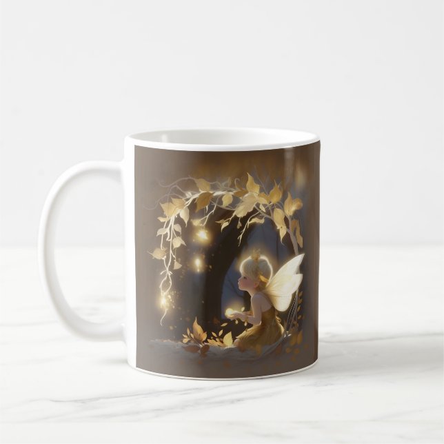 Mug Jolie fée d'automne avec des fleurs lumineuses (Gauche)